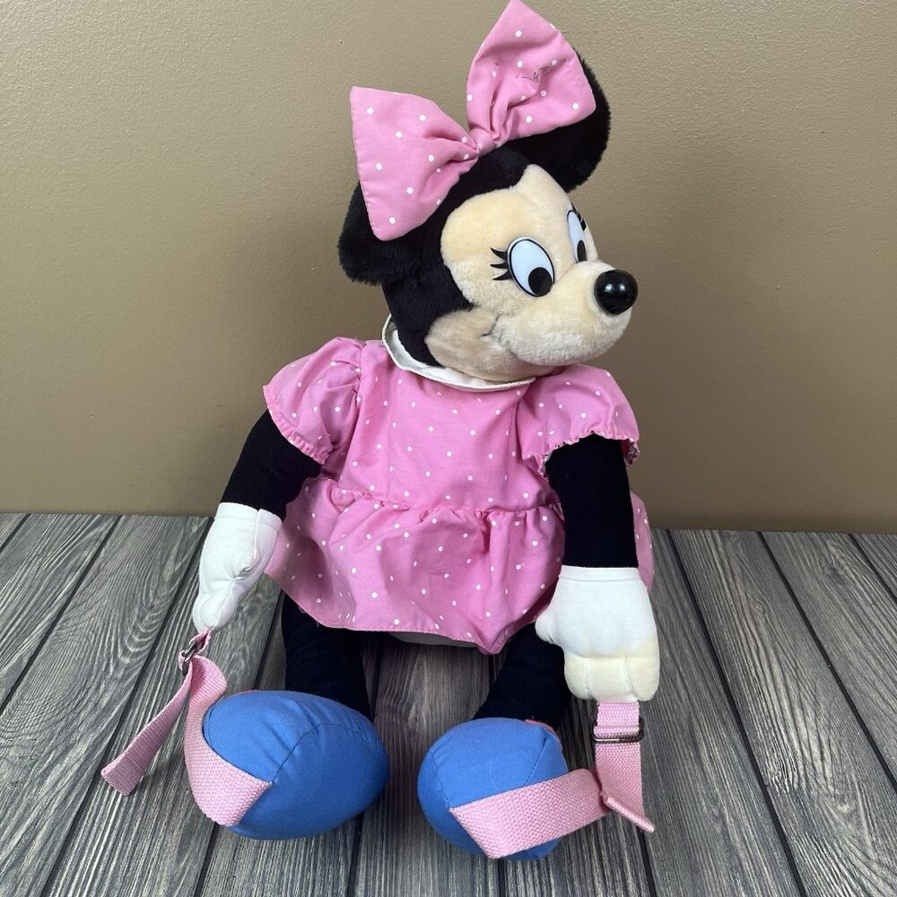 Vtg 1985 Walt Disney’s Minnie Mouse Backpack Purse Mickey’s Pals 22” Straps Rare